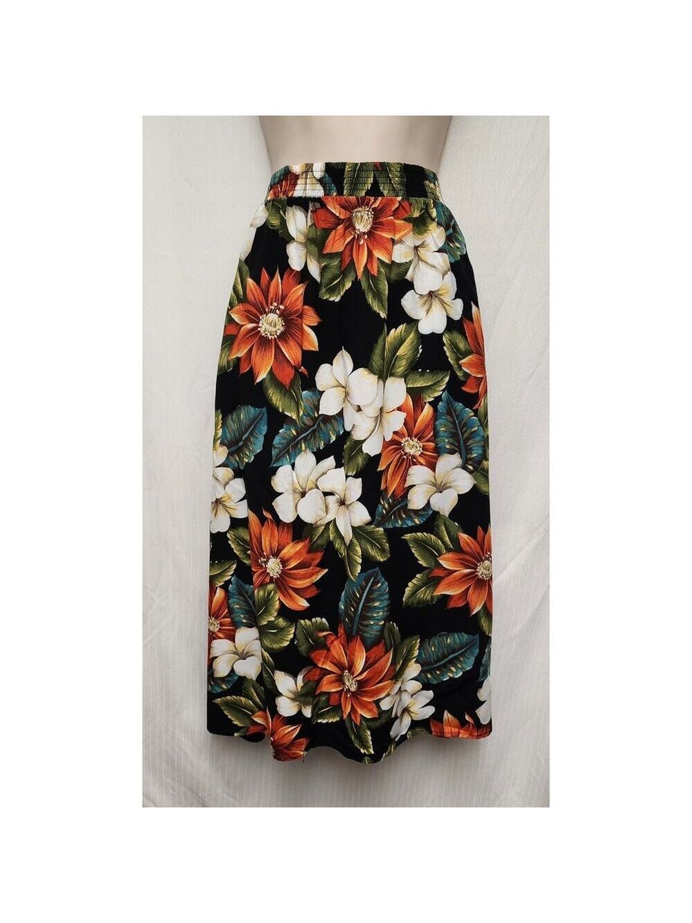 Vintage Michelle Leslie of California 2PC Rayon Tropical Floral Skirt Set Size M - Picture 2 of 11